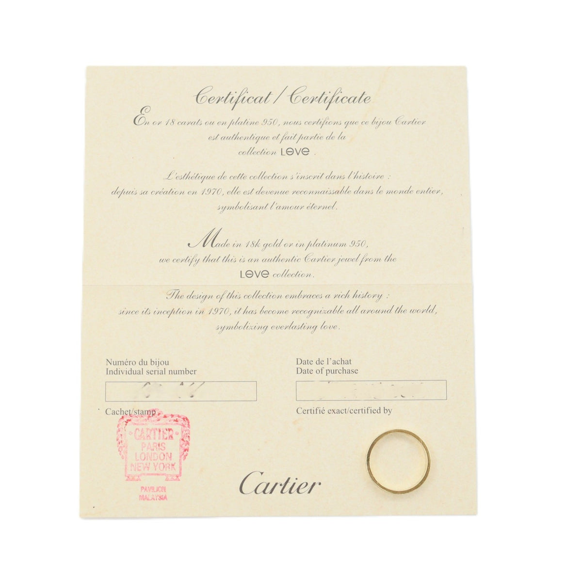 Cartier B4085254 Love Small Model Ring