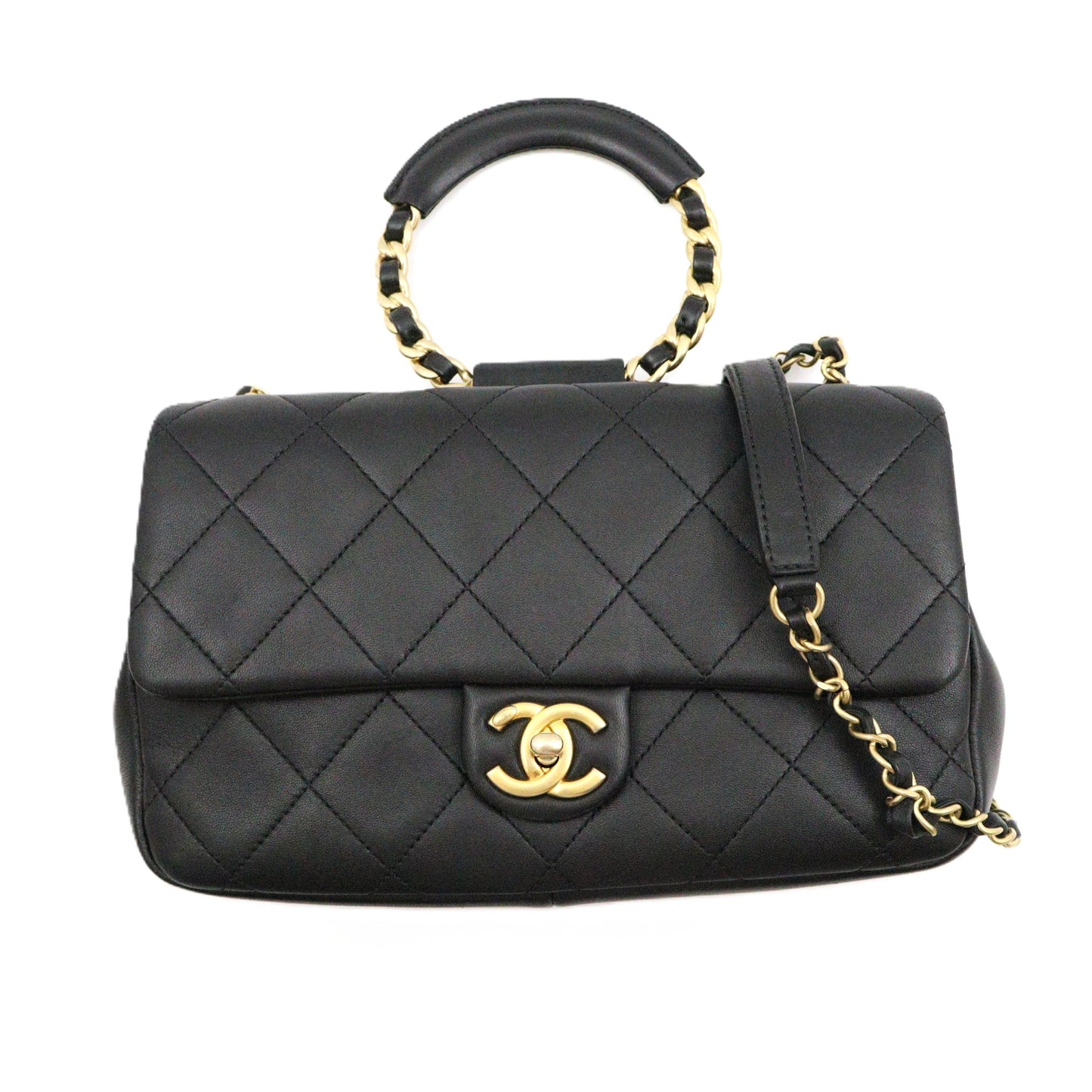Chanel Circular Handle Bag 2Way Shoulder AS1358