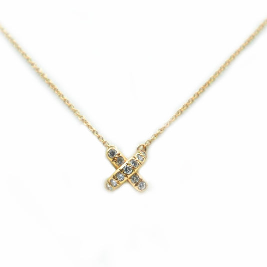 Tiffany & Co Vintage Cross Stitch Diamond Necklace