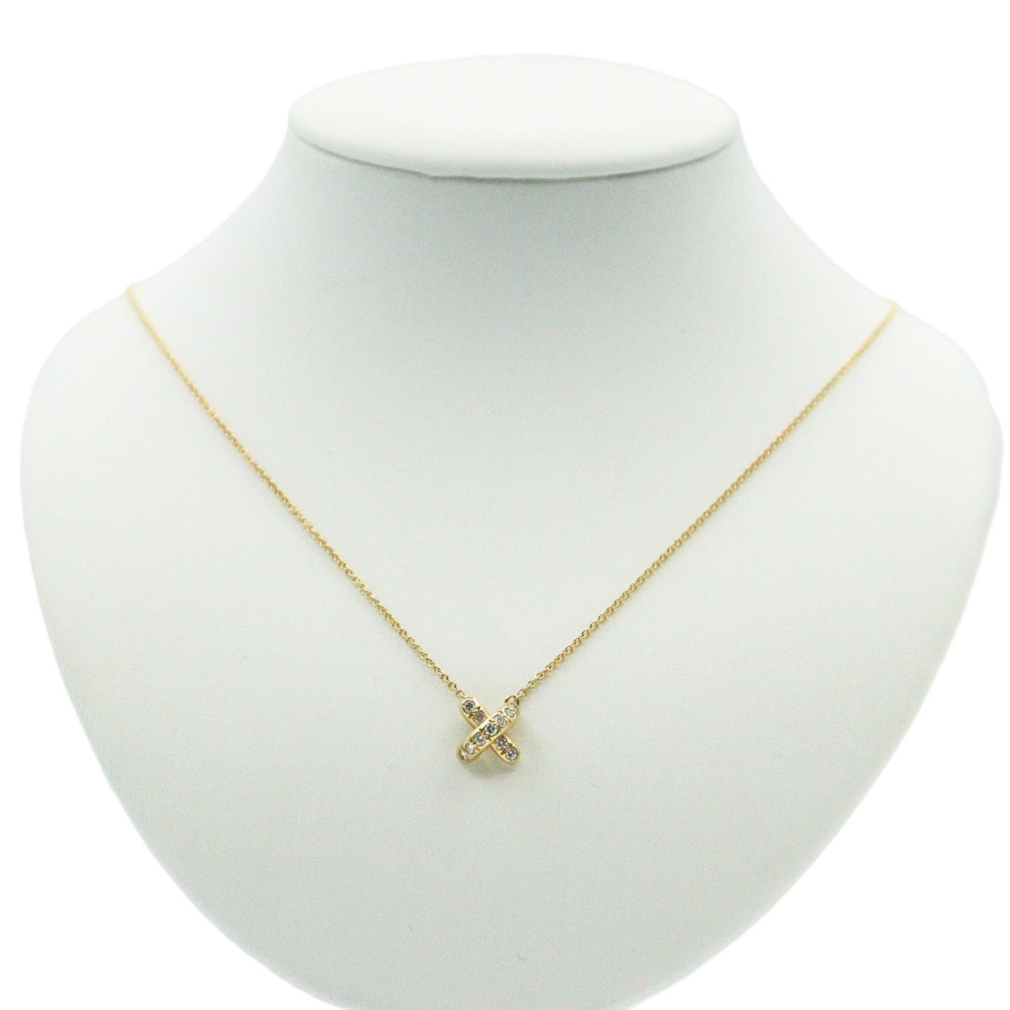 Tiffany & Co Vintage Cross Stitch Diamond Necklace