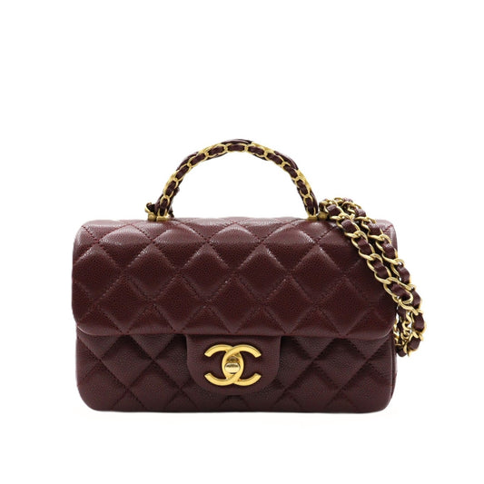 Chanel Mini Flap Top Handle 2way Shoulder AS5701