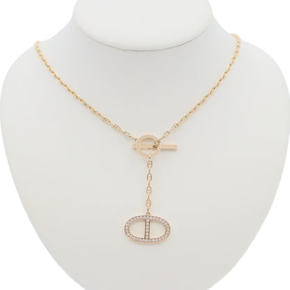 Hermes H122303B00ST Chaine d'Ancre Contour Necklace