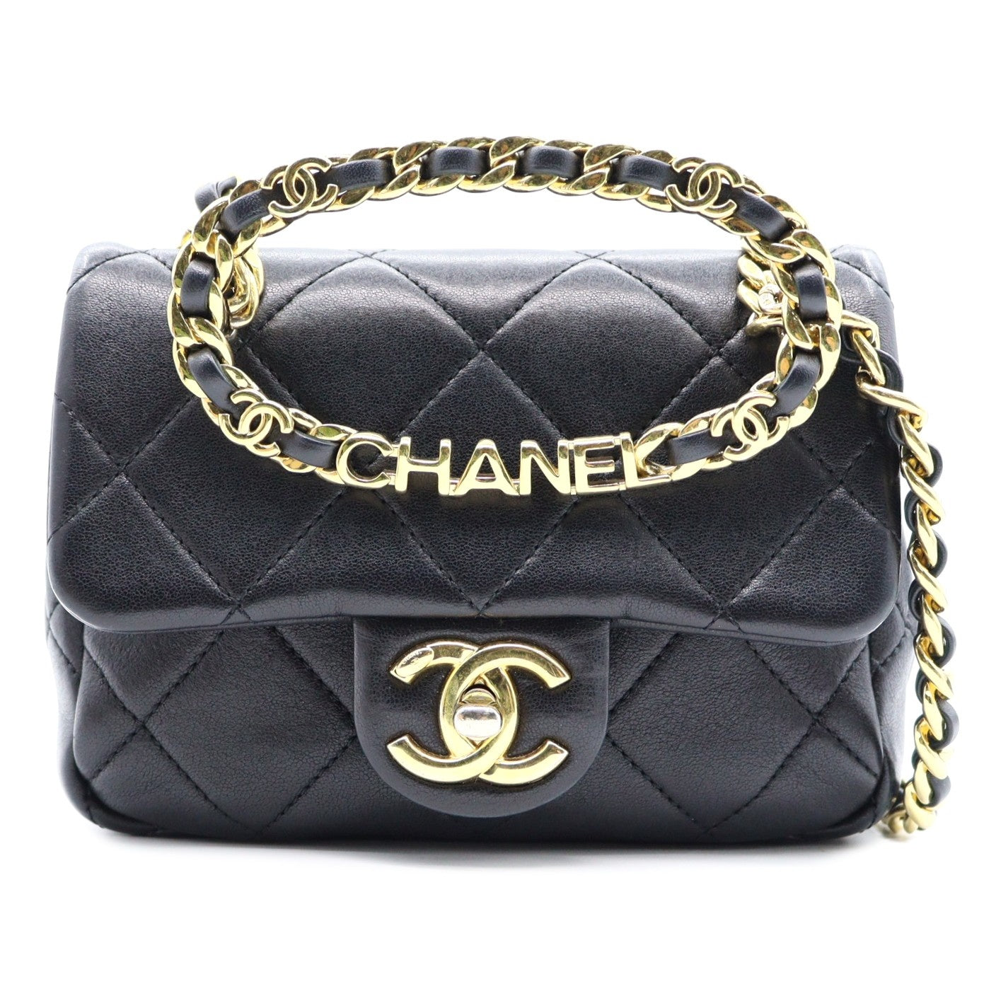 Chanel Top Handle Mini Flap Chain Shoulder AS3748