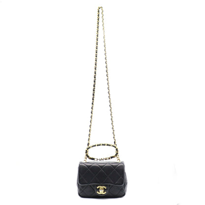 Chanel Top Handle Mini Flap Chain Shoulder AS3748