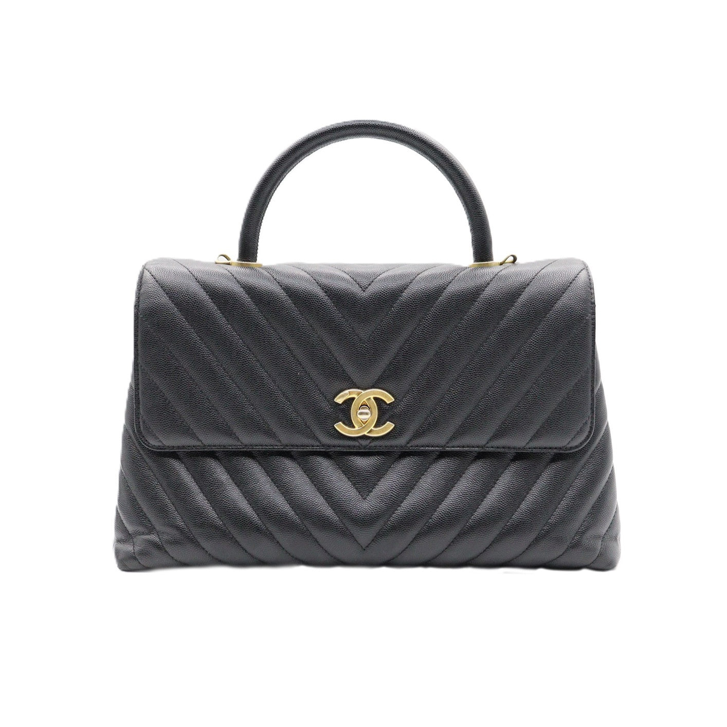 Chanel Coco Handle Large Chevron 2way Shoulder A92992