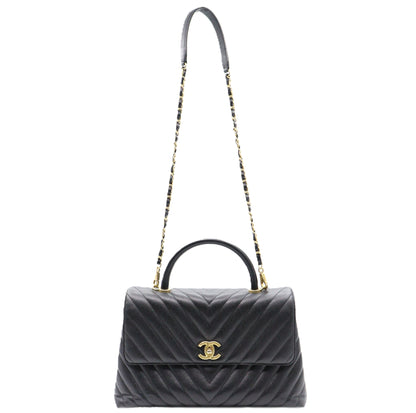 Chanel Coco Handle Large Chevron 2way Shoulder A92992