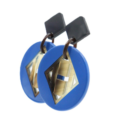 Hermes H logo Buffalo Horn Earrings