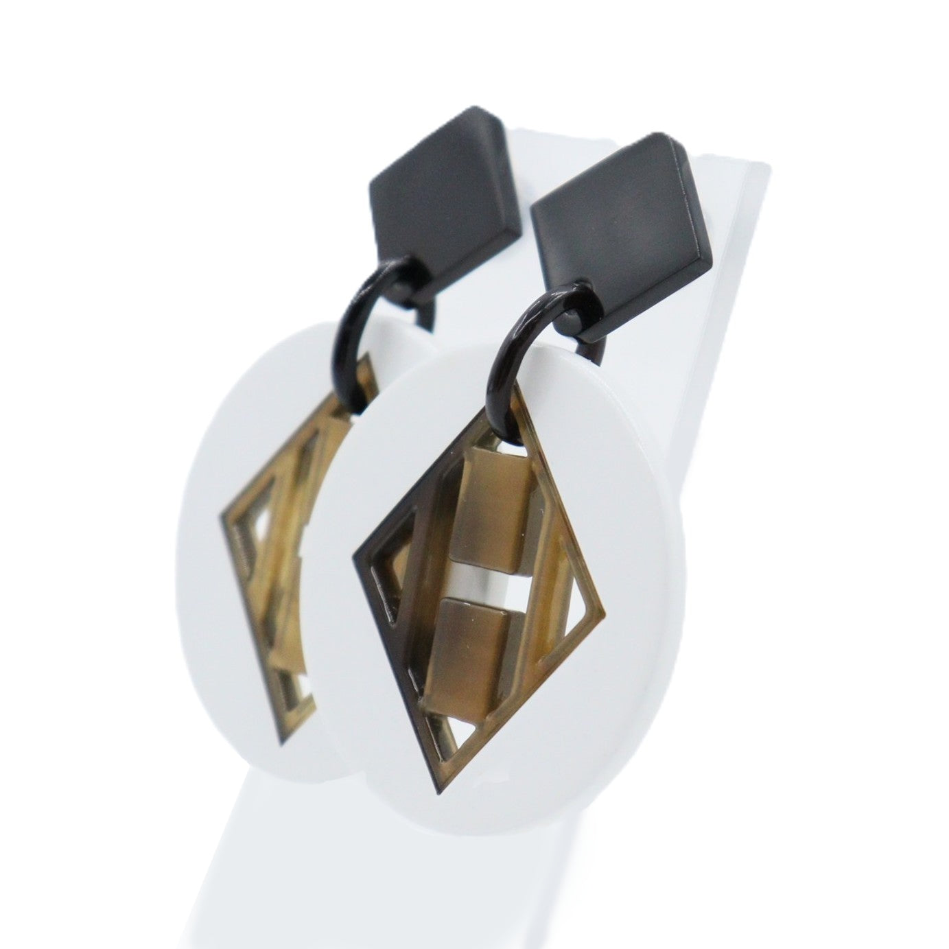 Hermes H Logo Buffalo Horn Earrings