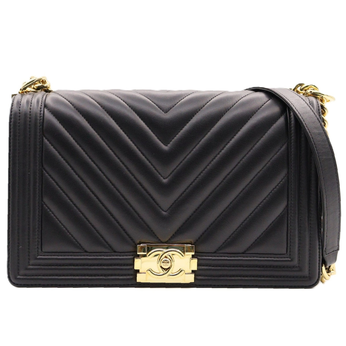 Chanel BoyChanel Chevron Large Chain Shoulder A92193