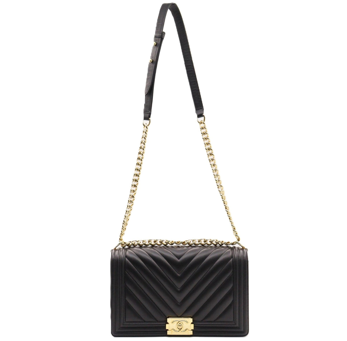 Chanel BoyChanel Chevron Large Chain Shoulder A92193