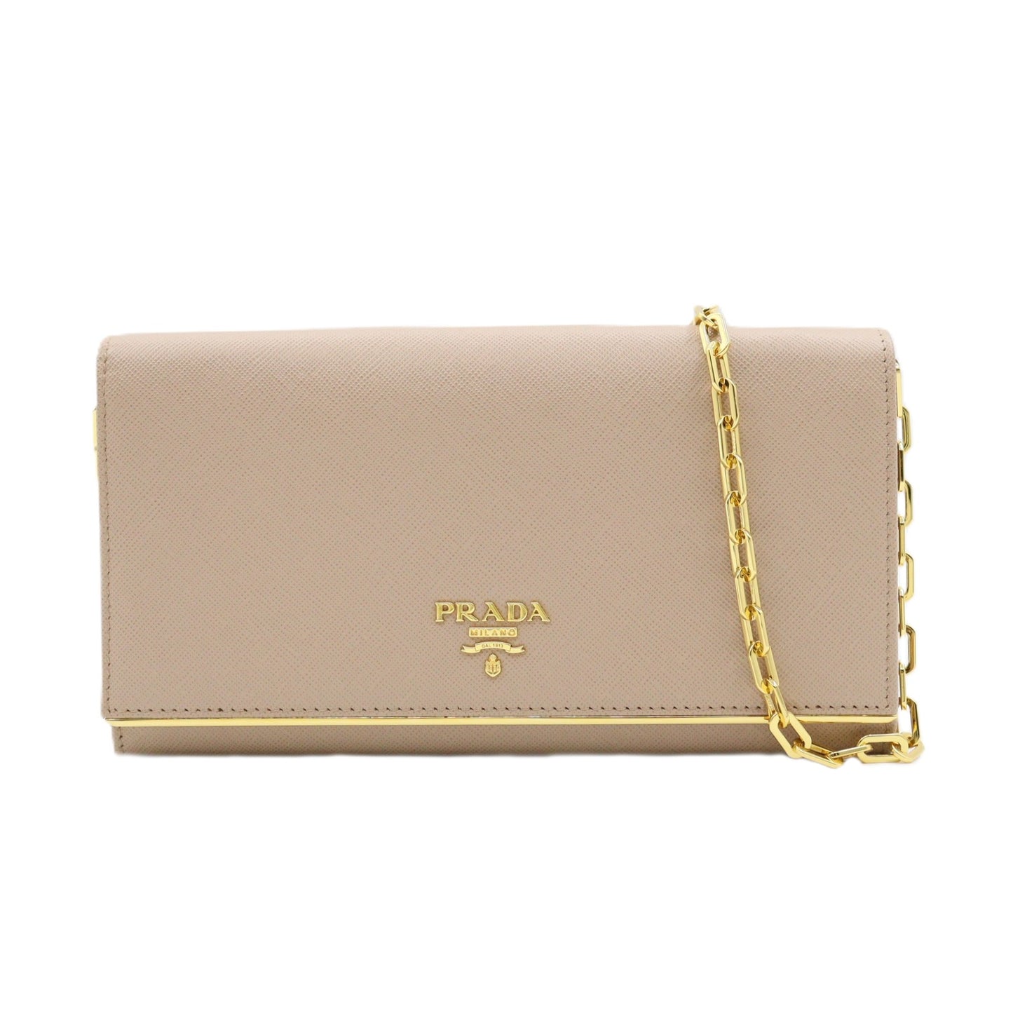Prada Saffiano Metal Leather Chain Wallet 1M1440