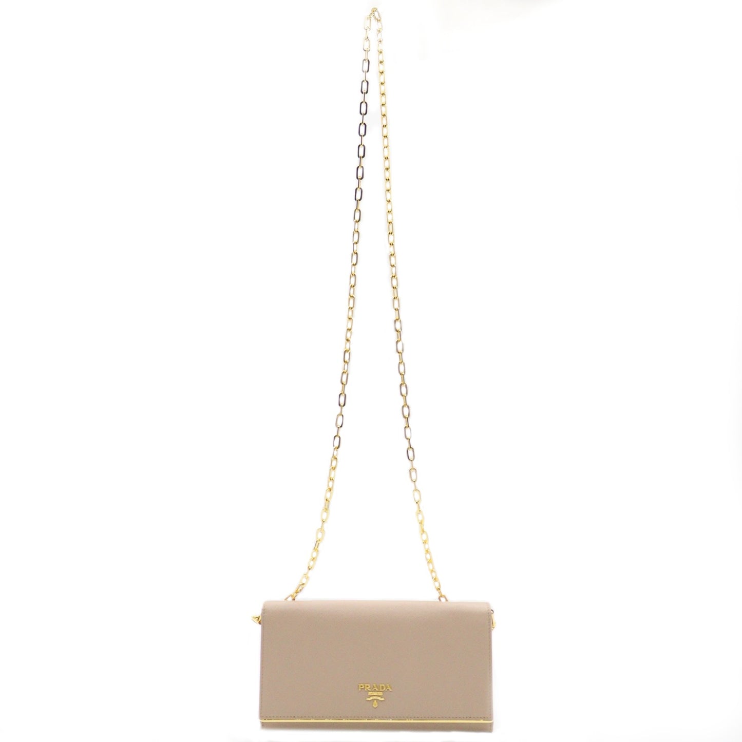 Prada Saffiano Metal Leather Chain Wallet 1M1440