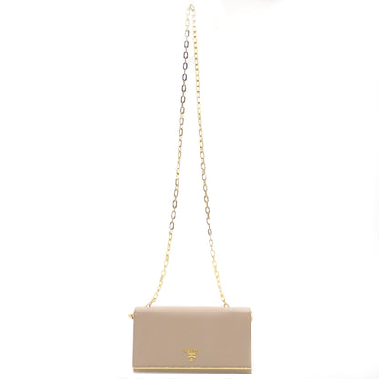Prada Saffiano Metal Leather Chain Wallet 1M1440