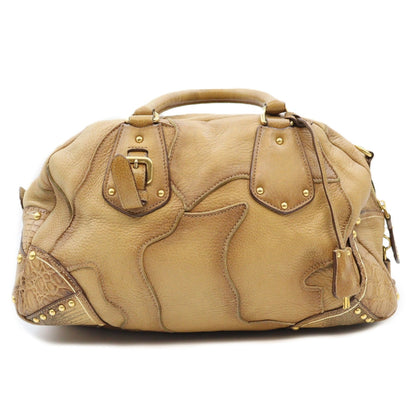 Prada BL0391 2way Shoulder Bianco Cervo Patch Bauletto