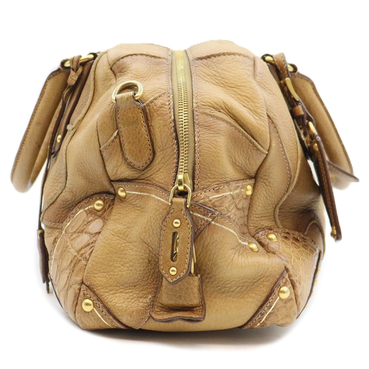 Prada BL0391 2way Shoulder Bianco Cervo Patch Bauletto