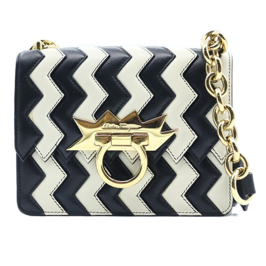 Salvatore Ferragamo Two-tone Zigzag Shoulder bag DH-21 G560
