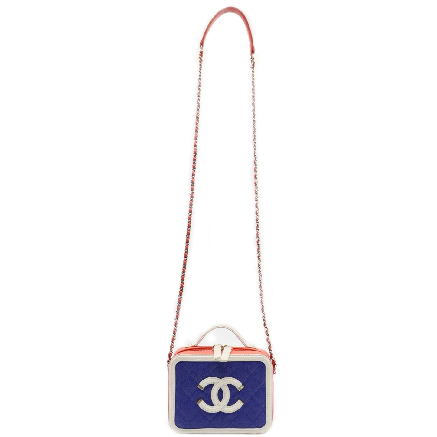 Chanel CC Filigree Vanity Case Chain Shoulder A93342
