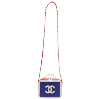 Chanel CC Filigree Vanity Case Chain Shoulder A93342