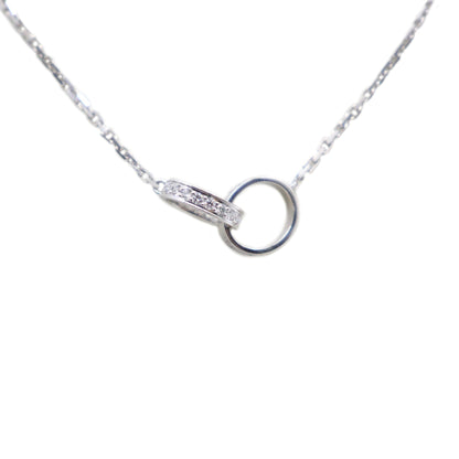 Cartier B7013700 Love Pendant, Half Paved Necklace