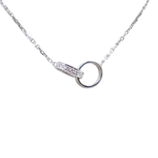 Cartier B7013700 Love Pendant, Half Paved Necklace