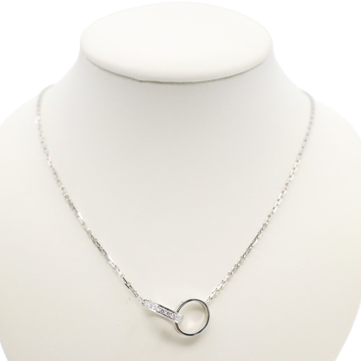 Cartier B7013700 Love Pendant, Half Paved Necklace