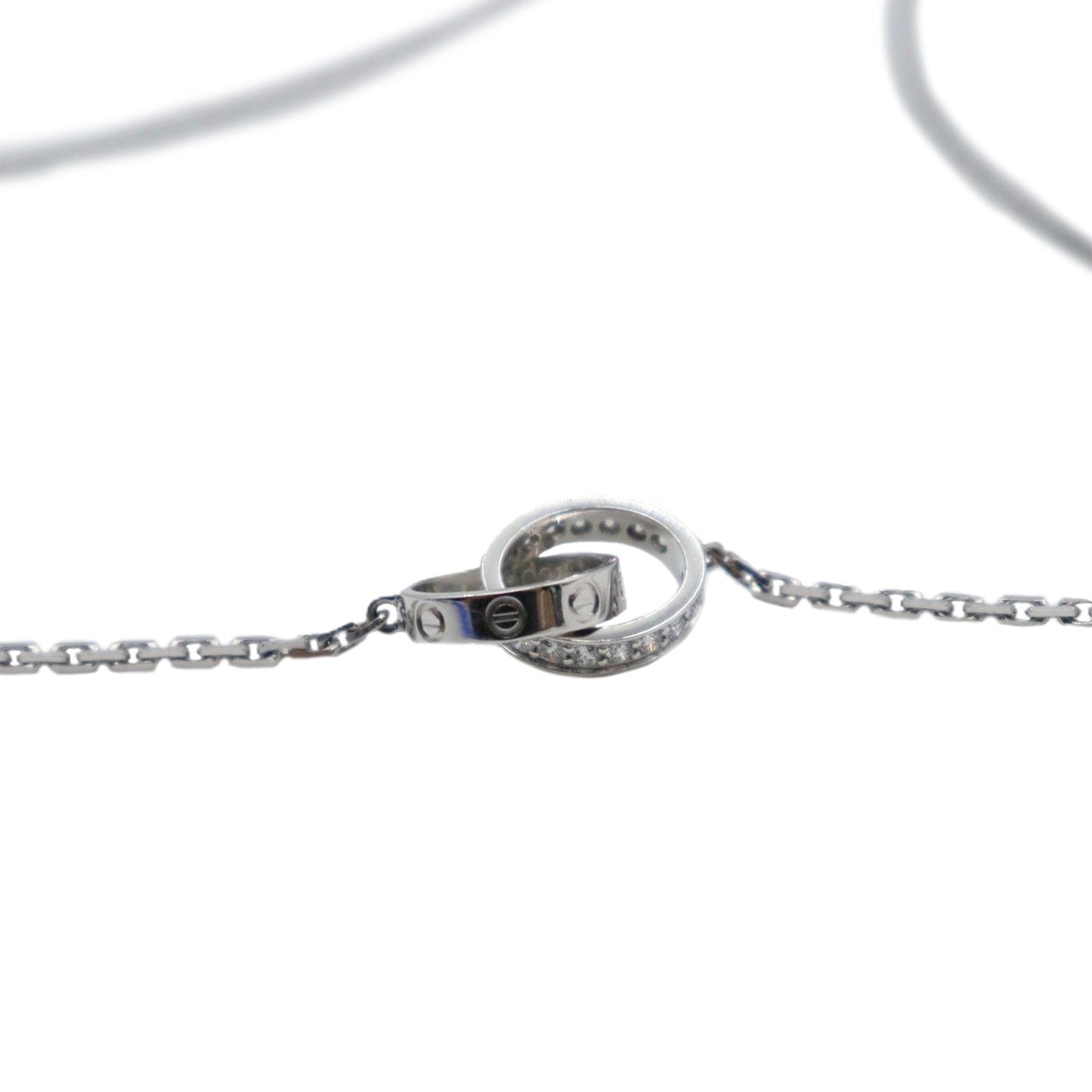 Cartier B7013700 Love Pendant, Half Paved Necklace