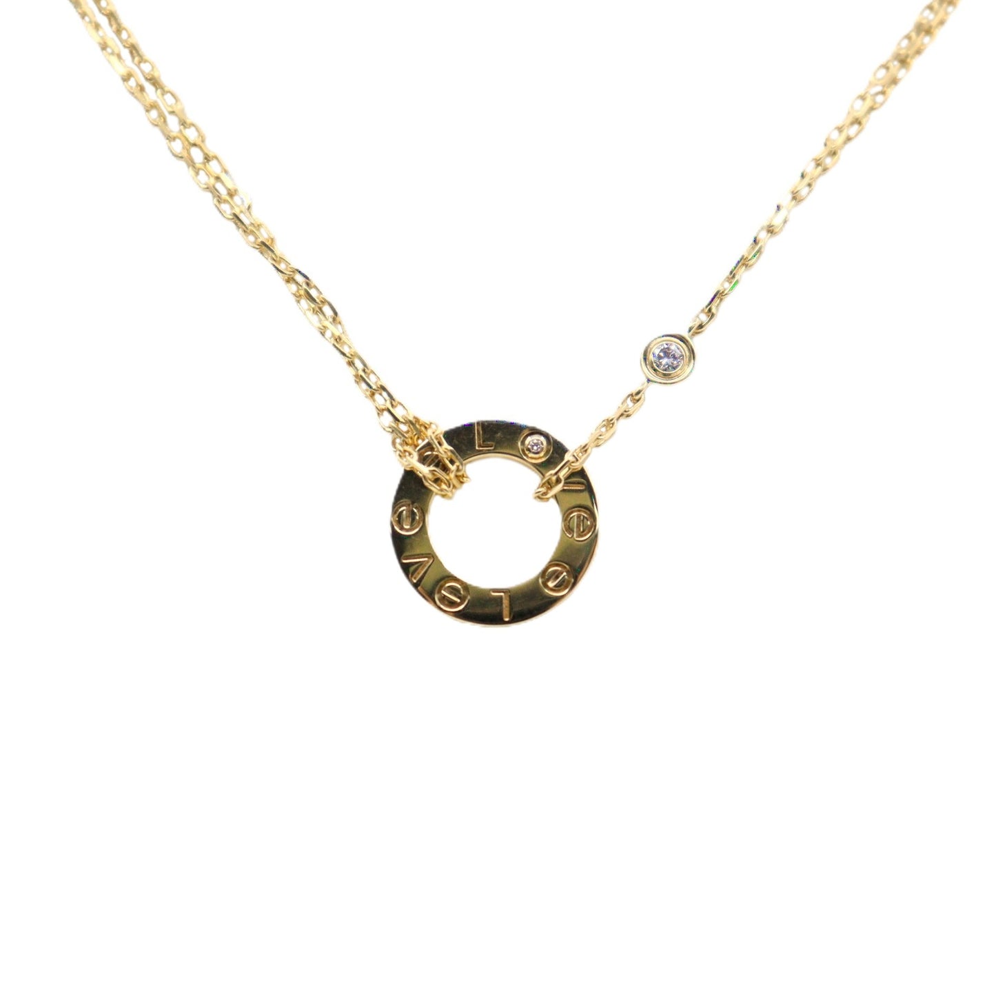 Cartier B7219500 Love Pendant, 2 Diamonds Necklace