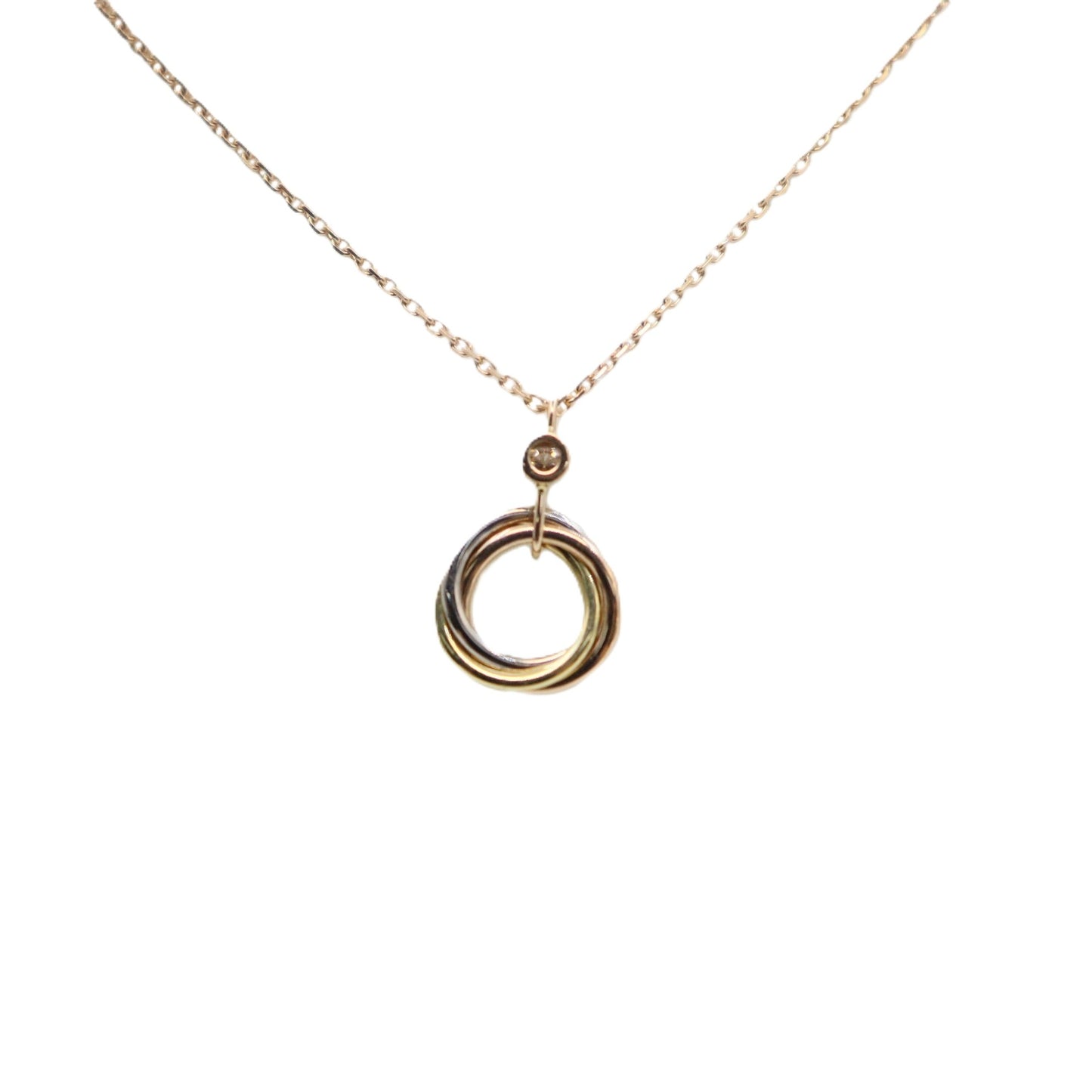 Cartier B7223500 Trinity Pendant, 1 Diamond Necklace
