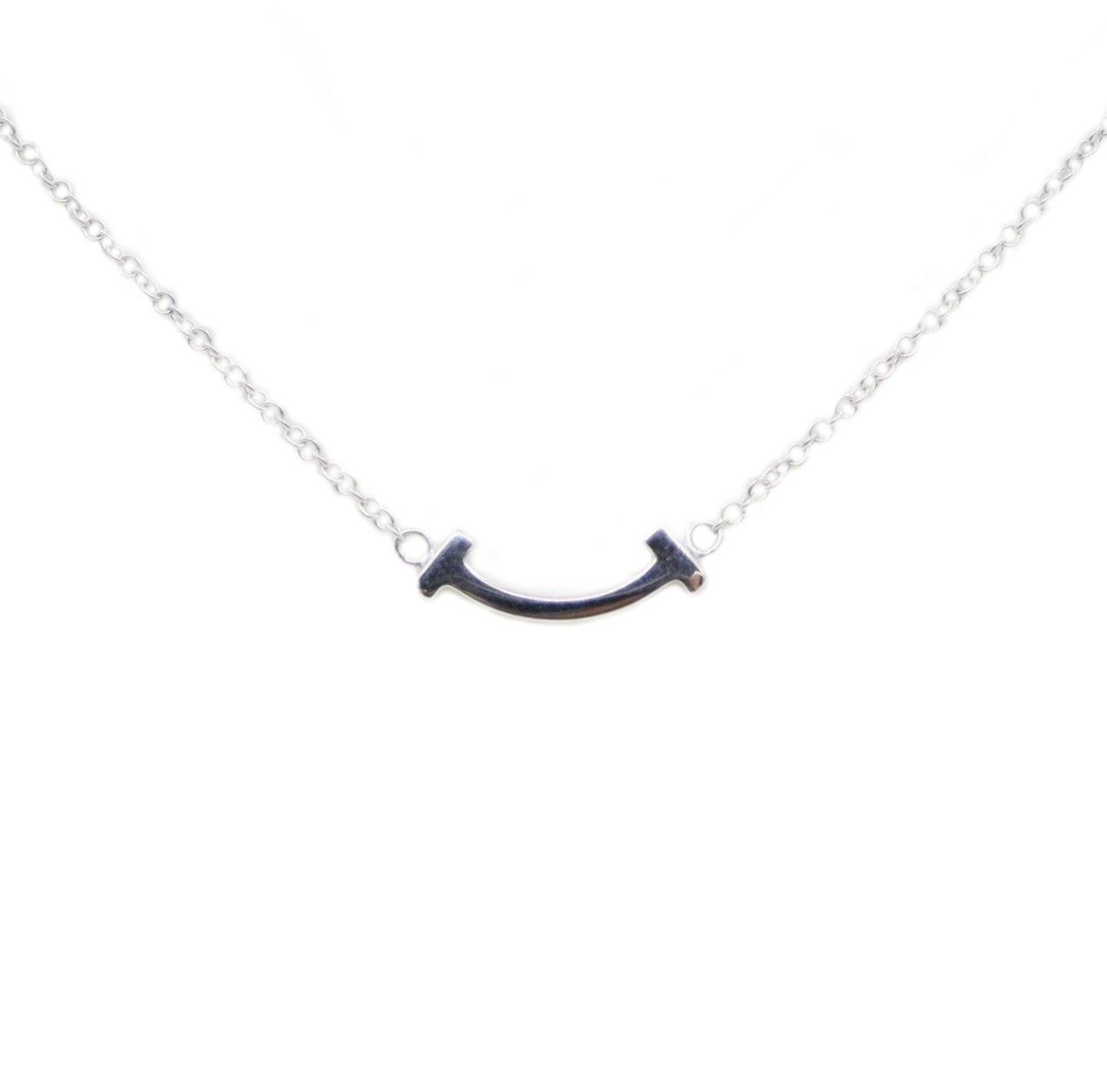 Tiffany & Co 63842842 Mini T Smile Pendant Necklace