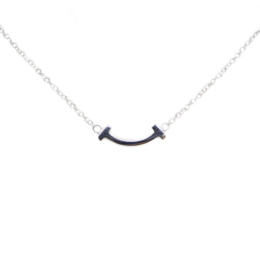 Tiffany & Co 63842842 Mini T Smile Pendant Necklace