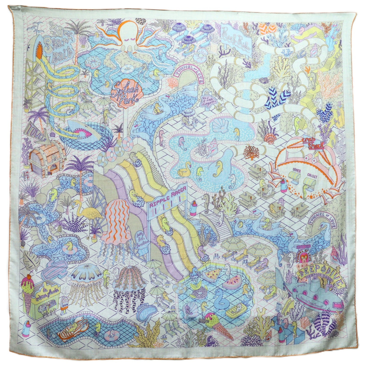 Hermes Splash Park 140 Shawl Scarf