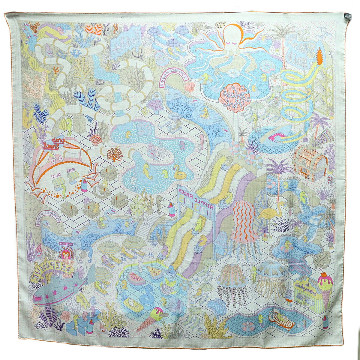 Hermes Splash Park 140 Shawl Scarf