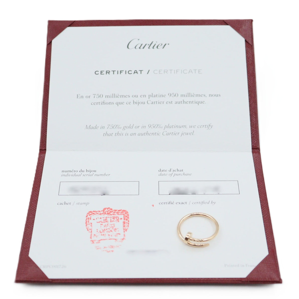 Cartier B4225800 Juste Un Clou Small Model Ring
