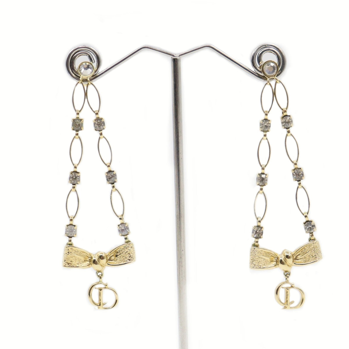 Dior CD Bow Charm Earrings