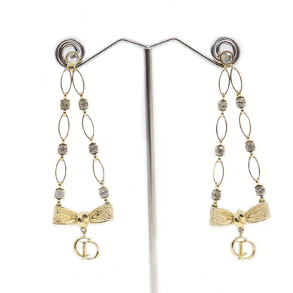 Dior CD Bow Charm Earrings