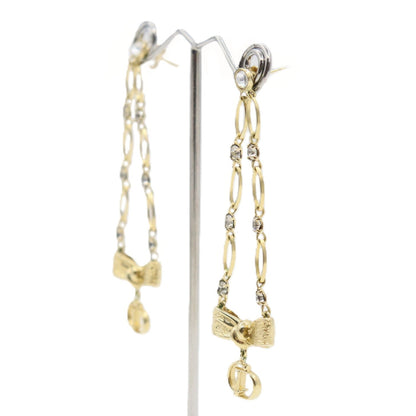 Dior CD Bow Charm Earrings