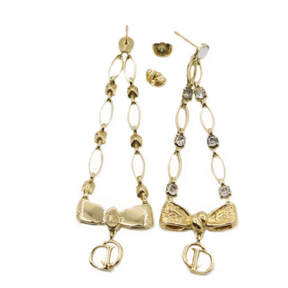 Dior CD Bow Charm Earrings