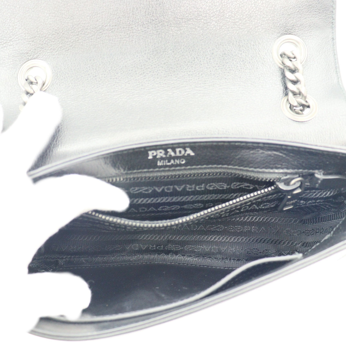 Prada Glace Studded Chain Shoulder 1BD147