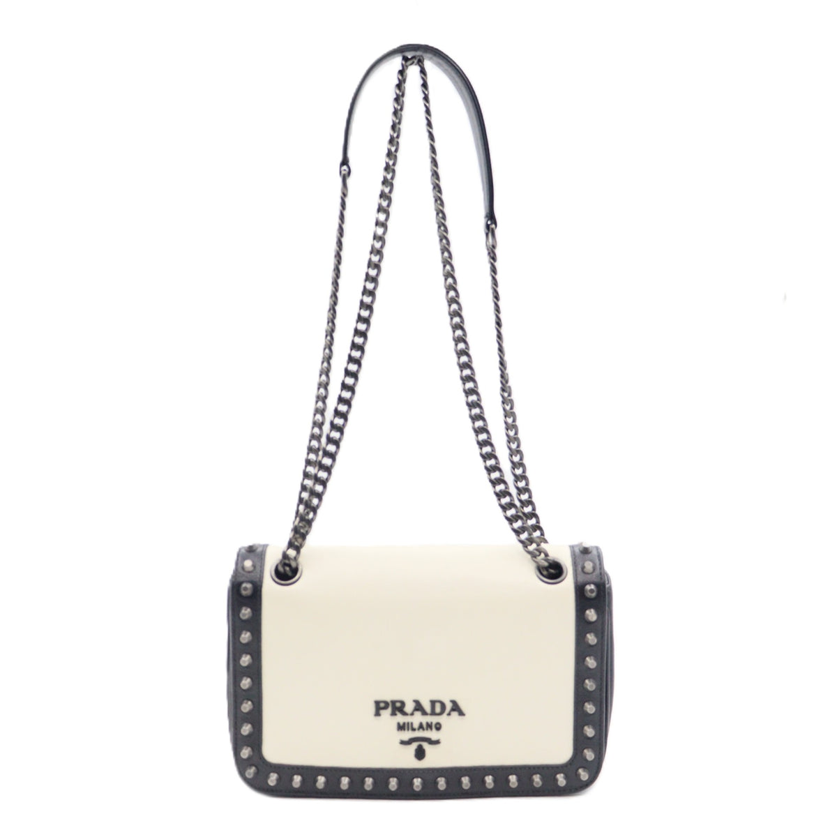 Prada Glace Studded Chain Shoulder 1BD147