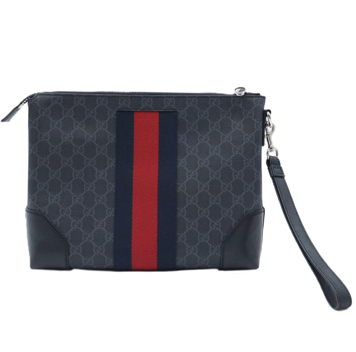 Gucci GG Supreme Web Strap Clutch Bag 523603