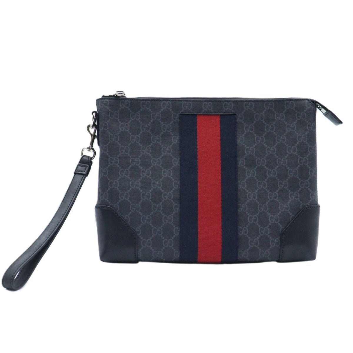 Gucci GG Supreme Web Strap Clutch Bag 523603